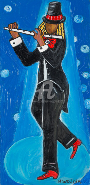 Картина под названием "Le Flutiste" - Henri Wojcik, Подлинное произведение искусства, Акрил