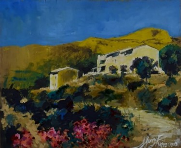 Painting titled "House in country" by Hen, Original Artwork, Oil
