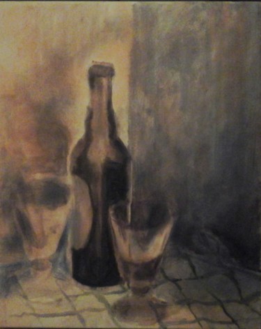 Painting titled "NATURE MORTE" by Hen, Original Artwork, Oil