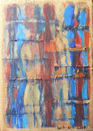 Peinture intitulée "Red & Blue" par Herbert Wiedergut (herb-art), Œuvre d'art originale, Acrylique