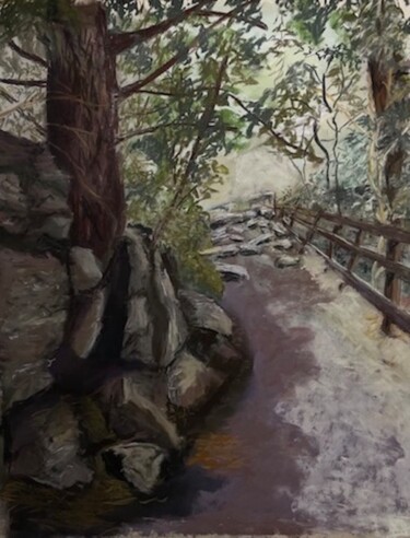 Рисунок под названием "Mountain Trail" - Herman Weinberg, Подлинное произведение искусства, Пастель
