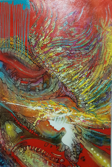 Peinture intitulée "angels" par Hervé Fayolle, Œuvre d'art originale, Acrylique