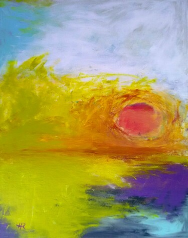 Peinture intitulée "le roi soleil" par Hervé Rayot, Œuvre d'art originale, Acrylique