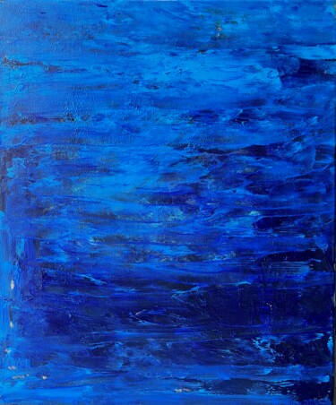 Peinture intitulée "Bleu profond" par Hervé Souffi, Œuvre d'art originale, Acrylique Monté sur Châssis en bois