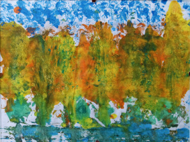 "Impression d'eau" başlıklı Tablo Hervé Loiseau tarafından, Orijinal sanat, Akrilik Ahşap panel üzerine monte edilmiş