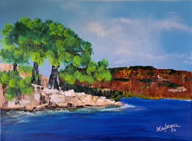 Painting titled "Du côté de Cassis" by Céline Liliane Heyberger, Original Artwork, Acrylic