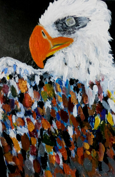 Pintura intitulada "Majestic Eagle" por Heyleena R, Obras de arte originais, Acrílico