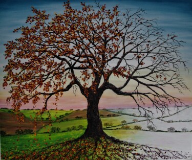 Peinture intitulée "Oak of Autumn and W…" par Hazel Thomson, Œuvre d'art originale, Huile