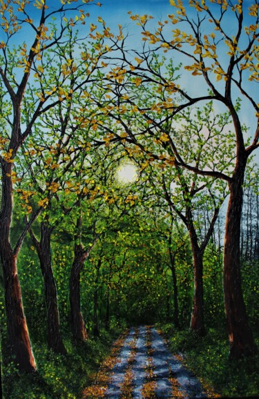 Malerei mit dem Titel "Forest Path" von Hazel Thomson, Original-Kunstwerk, Öl