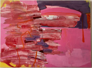 Peinture intitulée "Collapse.pink" par Hilary Maslon, Œuvre d'art originale, Acrylique Monté sur Châssis en bois