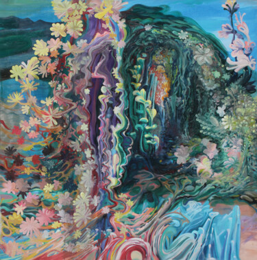 Картина под названием "SORTIE DE LA CAVERNE" - Hilda Garman, Подлинное произведение искусства, Масло Установлен на Деревянна…