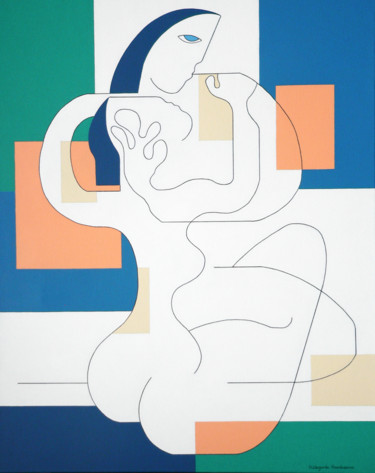 Schilderij getiteld "Sans Frontières" door Hildegarde Handsaeme, Origineel Kunstwerk, Acryl