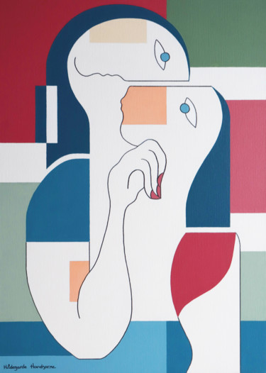 Painting titled "La Câlinerie" by Hildegarde Handsaeme, Original Artwork, Acrylic