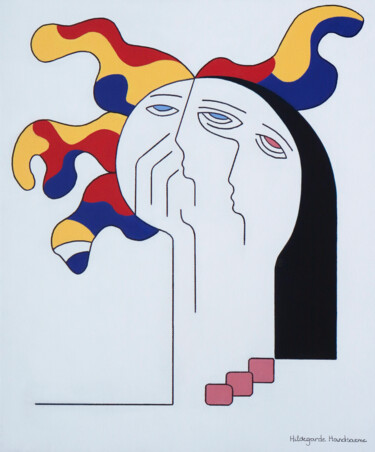 Painting titled "Délicieusement Déra…" by Hildegarde Handsaeme, Original Artwork, Acrylic Mounted on Aluminium