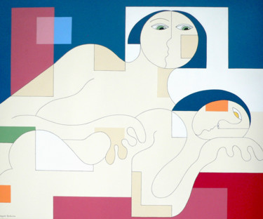 Painting titled "Virtual desire" by Hildegarde Handsaeme, Original Artwork, Acrylic