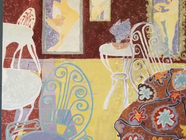 Peinture intitulée "The Summer Terrace." par Hilary Mullany, Œuvre d'art originale