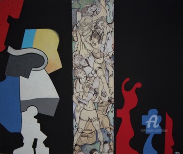 Schilderij getiteld "INTROSPECTION" door Hippo, Origineel Kunstwerk, Acryl