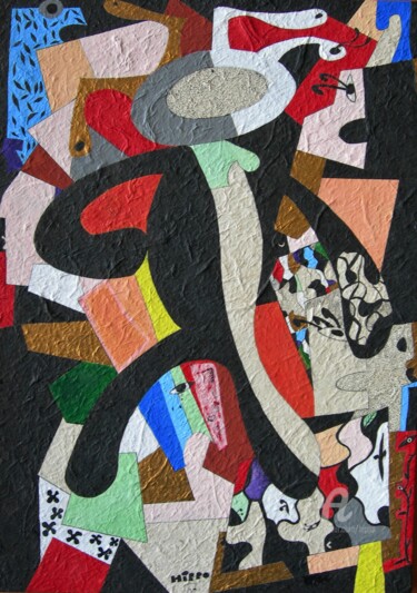 Malarstwo zatytułowany „ILLUSTRATION SUR PA…” autorstwa Hippo, Oryginalna praca, Akryl