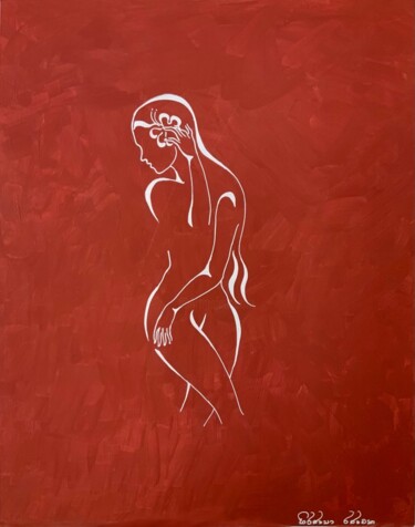 Рисунок под названием "Hibiscus" - Hiranya R, Подлинное произведение искусства, Чернила