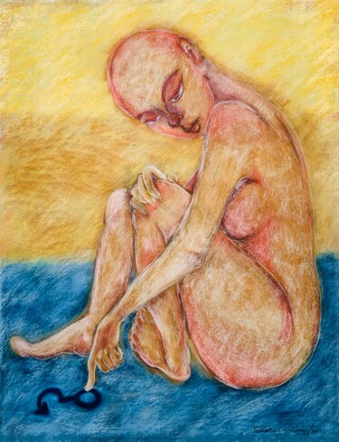 Desenho intitulada "The System is shut" por Hiranya R, Obras de arte originais, Pastel