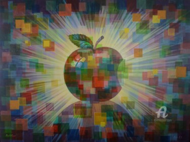Картина под названием "ApplePixel" - Sergey Guz, Подлинное произведение искусства, Акрил