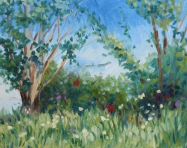 Ζωγραφική με τίτλο "Spring Afternoon in…" από Hilary J England, Αυθεντικά έργα τέχνης, Λάδι