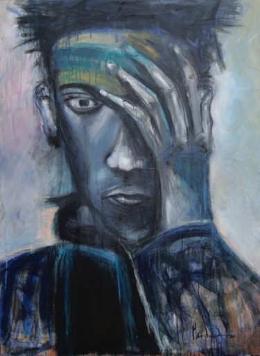 Painting titled "Jean Michel BASQUIAT" by Hervé Marchelidon, Original Artwork, Acrylic