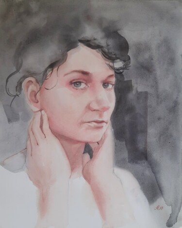 Malerei mit dem Titel "The solitude" von Anna Hnatiuk, Original-Kunstwerk, Aquarell