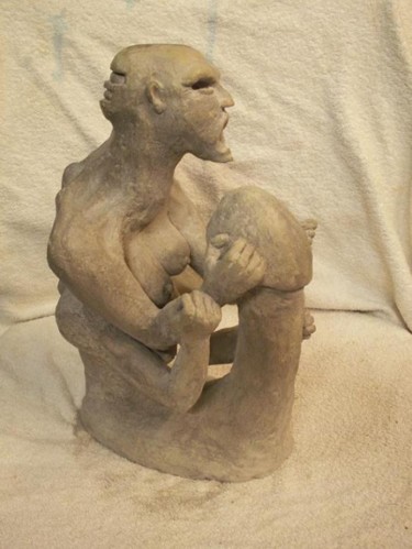 Sculpture titled "A 4 mains" by Hoedic, Original Artwork, Cement