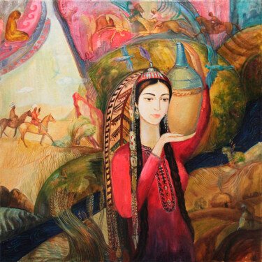 Pittura intitolato "Dream 2014" da Hojamuhammet Churiyev, Opera d'arte originale, Olio