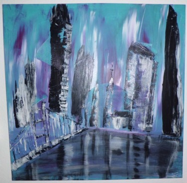 Malerei mit dem Titel "Frankfurt City" von Simone Homberg, Original-Kunstwerk