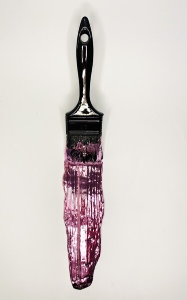 Sculpture titled "Pink Brush" by Santicri, Original Artwork, Resin