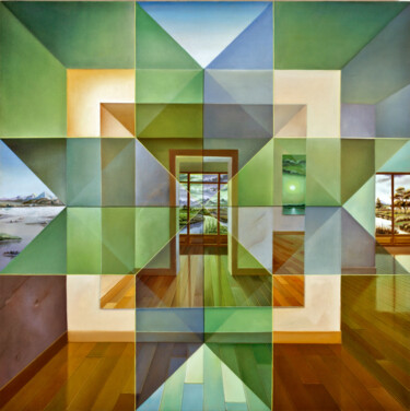 Картина под названием "espace temps" - Homero Aguilar, Подлинное произведение искусства, Масло