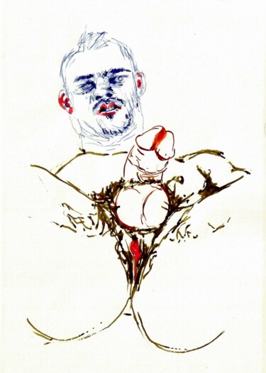 Zeichnungen mit dem Titel "Figure 06" von Omeros, Original-Kunstwerk, Tinte