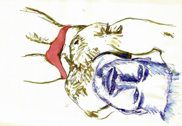 Desenho intitulada "Pose 01" por Omeros, Obras de arte originais, Tinta