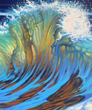 Peinture intitulée "sea wave 1" par Jin Hong, Œuvre d'art originale, Acrylique