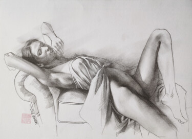 Drawing titled "Waiting for the Lig…" by Hongtao Huang, Original Artwork, Pencil