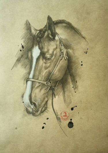 Σχέδιο με τίτλο "Horse #22531" από Hongtao Huang, Αυθεντικά έργα τέχνης, Μολύβι