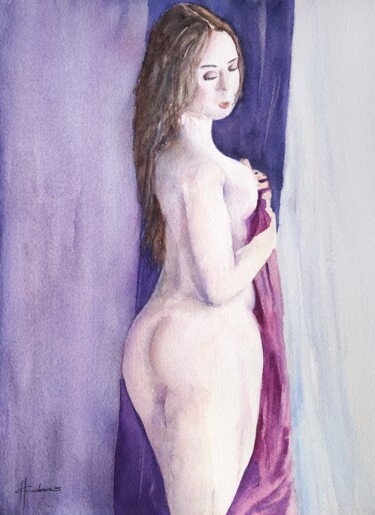 제목이 "Asian Nude by the W…"인 미술작품 Horacio Cobas로, 원작, 수채화