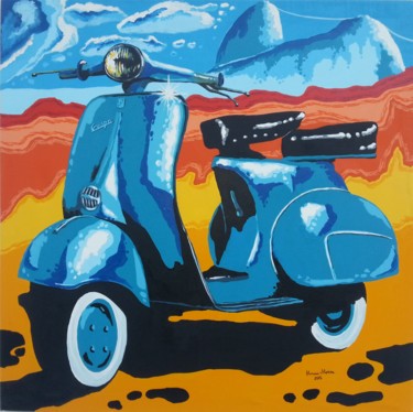 Painting titled "Lambreta 100 x 100…" by Horacio Moura, Original Artwork, Acrylic