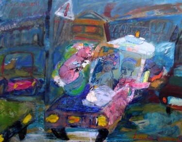 Peinture intitulée "Par une nuit de bro…" par Hortense Garand Vernaison, Œuvre d'art originale, Huile Monté sur Châssis en b…