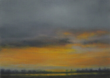 Ζωγραφική με τίτλο "Sunset over the Riv…" από Howard Sills, Αυθεντικά έργα τέχνης, Λάδι