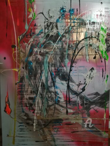 Schilderij getiteld "Tsunami" door Jen Simba Ka J. S. K, Origineel Kunstwerk, Acryl