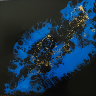 Painting titled "Electric Blue" by Heather Prall, Original Artwork, Acrylic Mounted on Wood Stretcher frame