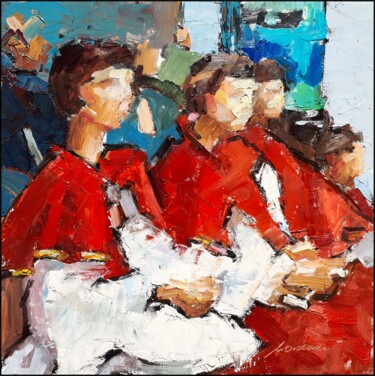 Malerei mit dem Titel "Altar boys" von Kazimierz Mordarski, Original-Kunstwerk, Öl