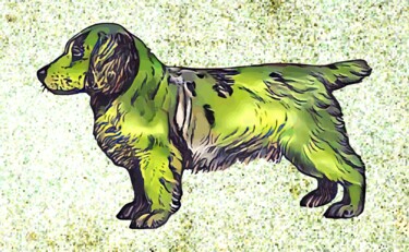 Arts numériques intitulée "Clumber Spaniel Dog" par Hrdesign111, Œuvre d'art originale, Peinture numérique