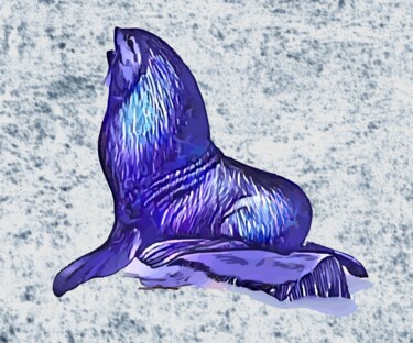 Digital Arts titled "Seal Animal" by Hrdesign111, Original Artwork, Digital Painting