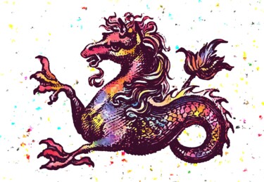 数字艺术 标题为“Kelpie Sea Horse” 由Hrdesign111, 原创艺术品, 数字油画