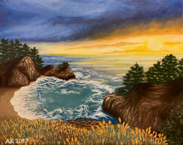 Malarstwo zatytułowany „Big Sur California” autorstwa Anastasia Kurganova, Oryginalna praca, Olej