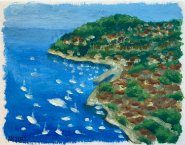 Peinture intitulée "French Coastline" par Anastasia Kurganova, Œuvre d'art originale, Huile